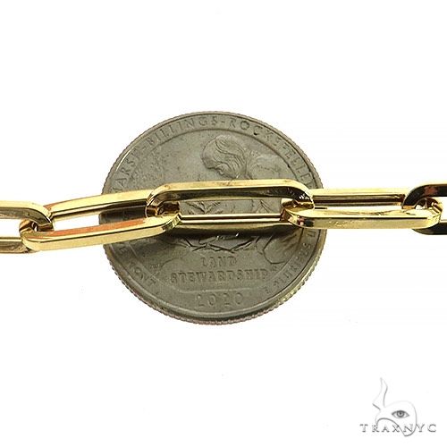 14k Yellow Gold Hollow Paperclip 6.5mm 22 inches 68346 - Image 3