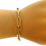 14k Yellow Gold Hollow Paperclip bracelet 5.8mm 7.5 inches   68347 - Image 5