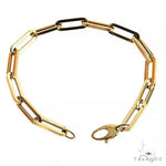 14k Yellow Gold Hollow Paperclip bracelet 6.5mm 8.5 inches   68349 - Image 2