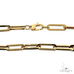 14k Yellow Gold Hollow Paperclip chain 5.8mm 18 inches   68345 - Image 2