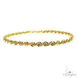 14k Yellow Gold Hollow Rope Bracelet 3.8mm 8.5 inches 70049