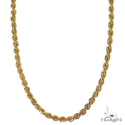 14k Yellow Gold Hollow Rope Link Chain 20 Inches 2.7mm 66289 - Image 1