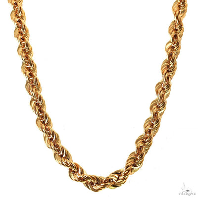 14k Yellow Gold Hollow Rope Link Chain 4.7mm 22 Inches 70072 - Image 1