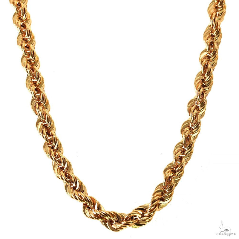 14k Yellow Gold Hollow Rope Link Chain 4.7mm 22 Inches 70072 - Image 1