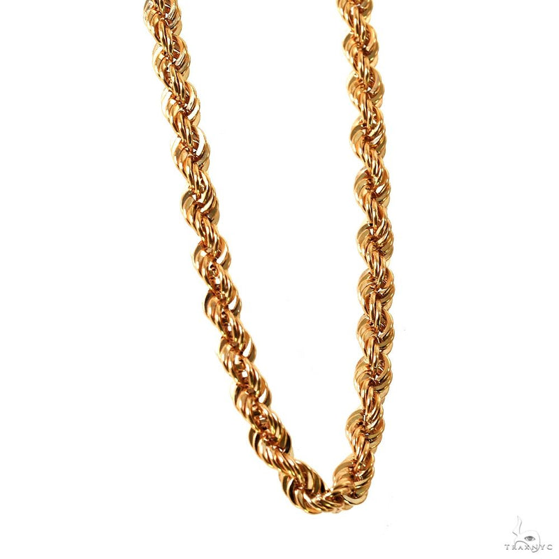 14k Yellow Gold Hollow Rope Link Chain 4.7mm 22 Inches 70072 - Image 2