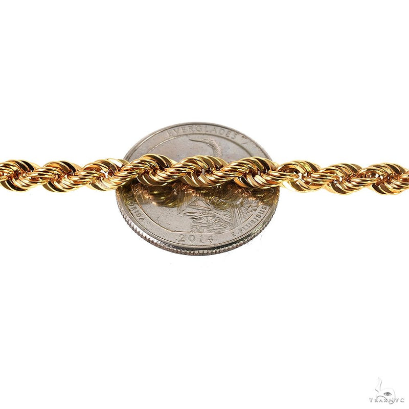 14k Yellow Gold Hollow Rope Link Chain 4.7mm 22 Inches 70072 - Image 5