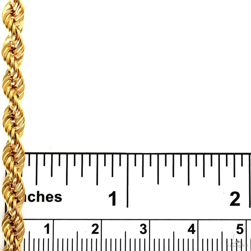 14k Yellow Gold Hollow Rope Link Chain 4.7mm 24 Inches 70073 - Image 6