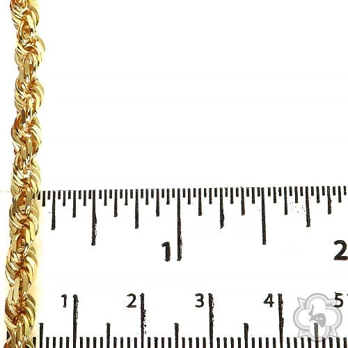 14k Yellow Gold Hollow Rope Link Chain 4.7mm 26 Inches 70074 - Image 4