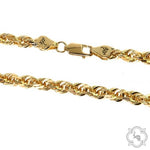14k Yellow Gold Hollow Rope Link Chain 4.7mm 26 Inches 70074 - Image 3