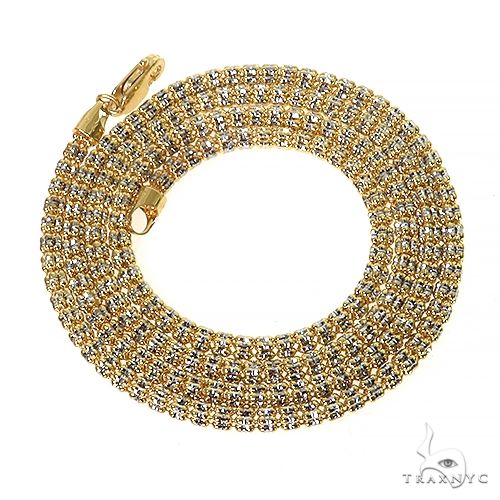 14k Yellow Gold Iced Link Chain 3.8mm 24 inches 70560 - Image 4