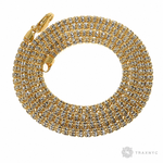 14k yellow gold 4.8mm iced link chain with diamond accents, 22 inches length.