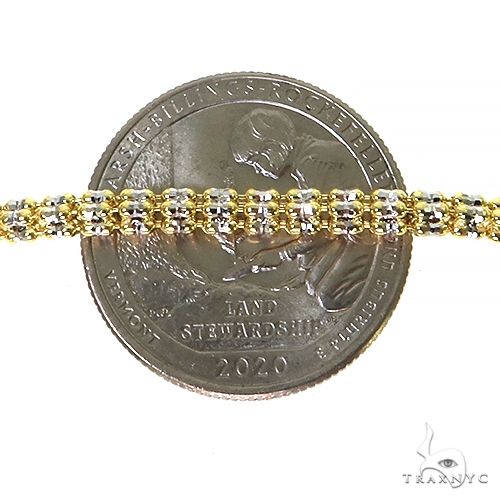 14k Yellow Gold Iced chain 3.4mm 24 inches   68382 - Image 4