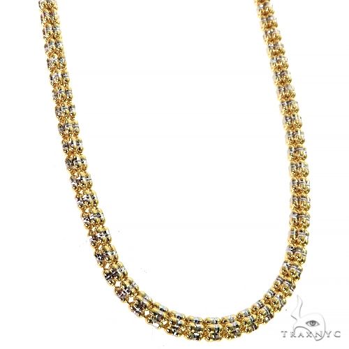 14k Yellow Gold Iced chain 4.5mm 22 inches 69784 - Image 2