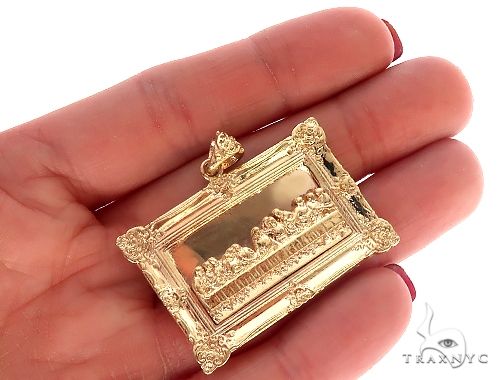 14k Yellow Gold Last Supper Pendant 44366 - Image 5