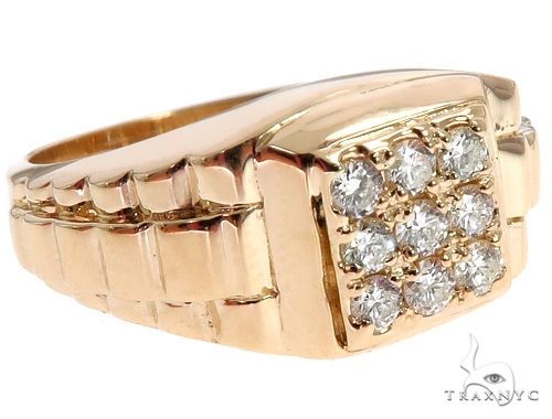 14k Yellow Gold Men's Diamond Ring 64663 - Image 2