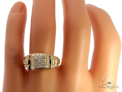 14k Yellow Gold Men's Diamond Ring 64663 - Image 8