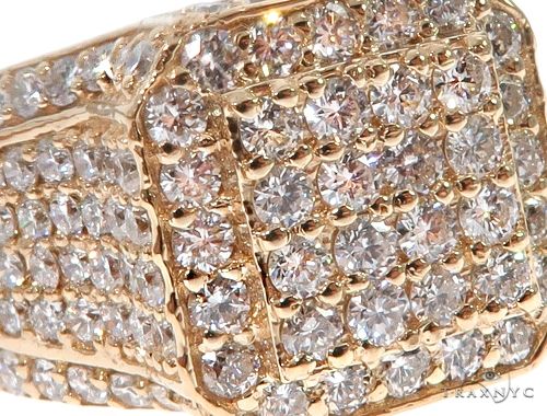 14k Yellow Gold Men's Diamond Ring, photo 5 of 8