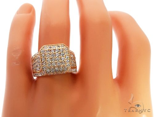 14k Yellow Gold Men's Diamond Ring, photo 8 of 8