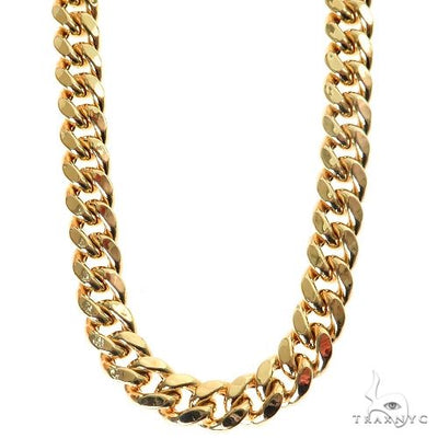 14k Yellow Gold Miami Cuban Hollow Chain 22 Inches 7.5mm