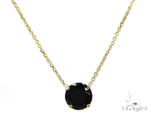 14k Yellow Gold Onyx Necklace & Earrings Set 40029 - Image 2