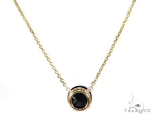 14k Yellow Gold Onyx Necklace & Earrings Set 40029 - Image 7