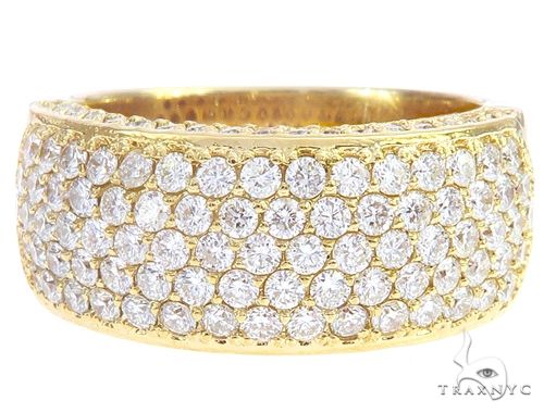 14k Yellow Gold Prong Diamond Band 65069 - Image 2