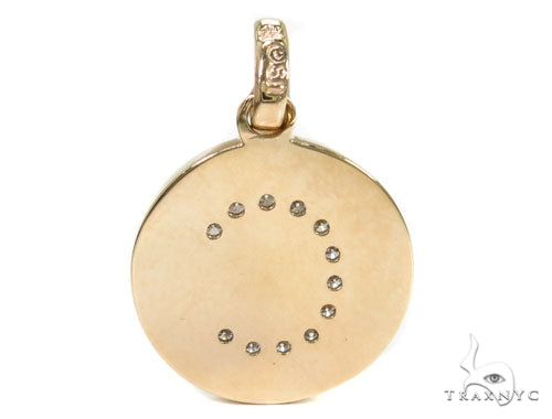 14k Yellow Gold Prong Diamond Initial C Pendant-39987 - Image 4