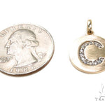 14k Yellow Gold Prong Diamond Initial C Pendant-39987 - Image 5