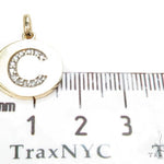 14k Yellow Gold Prong Diamond Initial C Pendant-39987 - Image 6
