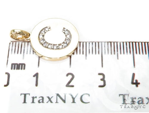 14k Yellow Gold Prong Diamond Initial C Pendant-39987 - Image 7