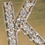 14k Yellow Gold Prong Diamond Initial K Pendant-39985 - Image 3