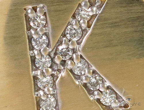 14k Yellow Gold Prong Diamond Initial K Pendant-39985 - Image 3