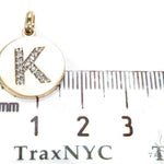 14k Yellow Gold Prong Diamond Initial K Pendant-39985 - Image 6