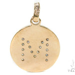 14k Yellow Gold Prong Diamond Initial M Pendant-39986 - Image 4