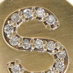 14k Yellow Gold Prong Diamond Initial S Pendant-39984 - Image 3