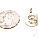 14k Yellow Gold Prong Diamond Initial S Pendant-39984 - Image 5