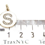 14k Yellow Gold Prong Diamond Initial S Pendant-39984 - Image 6