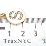 14k Yellow Gold Prong Diamond Initial S Pendant-39984 - Image 7
