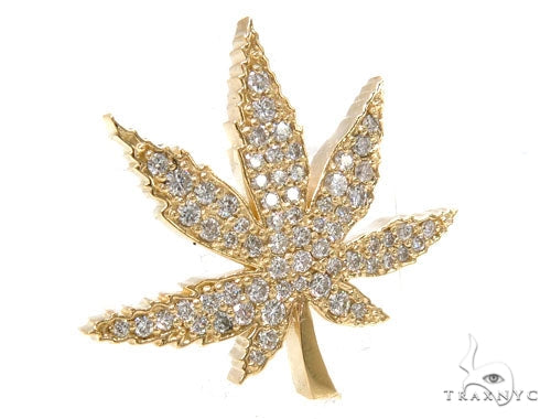 14k Diamond Maple Leaf Pendant 39993 - Image 2