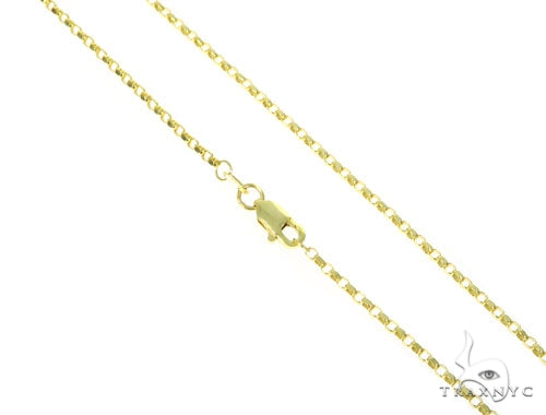 18-inch 14K yellow gold cable, 1mm links, polished finish
