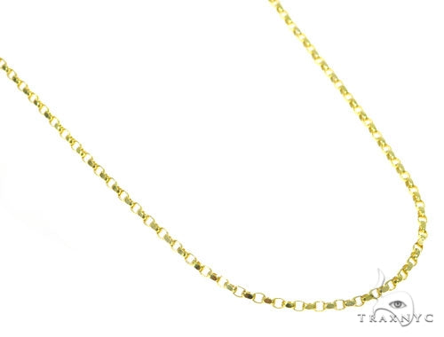 14k yellow gold 1mm round cable chain with lobster clasp, 18 inches long