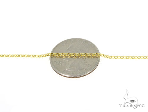 14k Solid Yellow Gold Round Cable Chain 18 Inches 1mm, photo 3 of 5