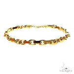 14k Yellow Gold Solid Anchor Link Diamond Cut Bracelet 5mm 8.5 inches 69614 - Image 1