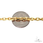 14k Yellow Gold Solid Anchor Link Diamond Cut Chain 4mm 24 inches 69615 - Image 5