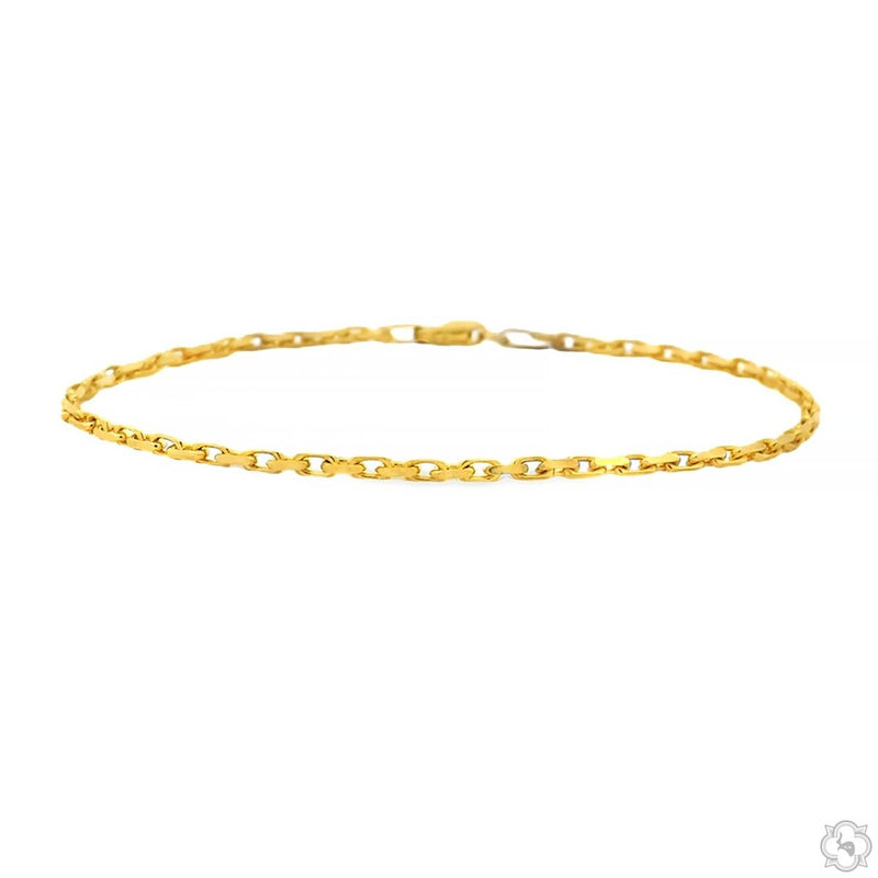 14k Yellow Gold Solid Anchor Link Diamond Cut Bracelet 2mm 8 Inches 70448 - Image 1