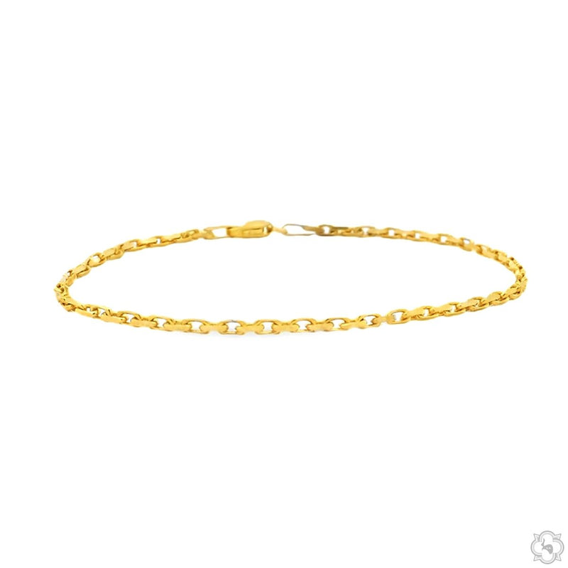 14k Yellow Gold Solid Anchor Link Diamond Cut Bracelet 2mm 8 Inches 70448 - Image 2