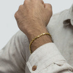 14k Yellow Gold Solid Anchor Link Diamond Cut Bracelet 3.7mm 8.25 inches 70255 - Image 2