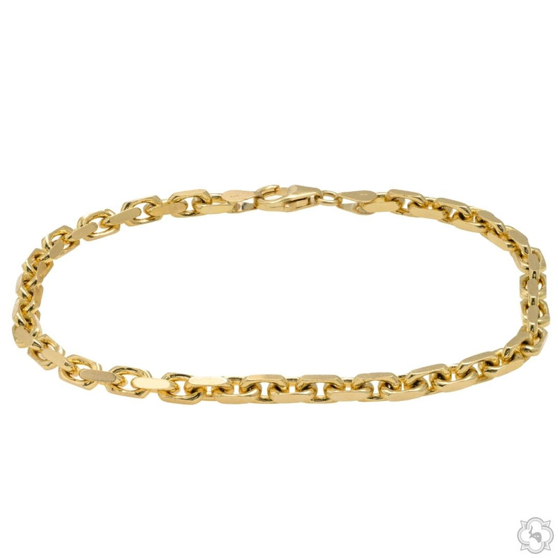 14k Yellow Gold Solid Anchor Link Diamond Cut Bracelet 3.7mm 8.25 inches 70255 - Image 1