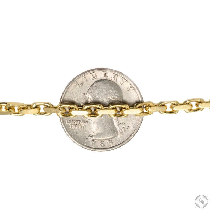 14k Yellow Gold Solid Anchor Link Diamond Cut Bracelet 3.7mm 8.25 inches 70255 - Image 4