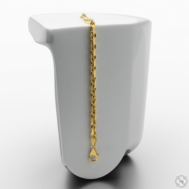 14k Yellow Gold Solid Anchor Link Diamond Cut Bracelet 3.7mm 8.25 inches 70255 - Image 3